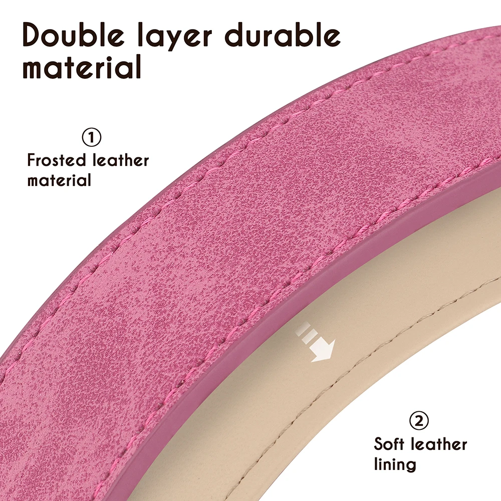 Collar de perro acolchado suave, conjunto de correa de cuero PU, collares para perros con cuerda de plomo para caminar, ajustable para perros pequeños y medianos, Pug - imagen 3