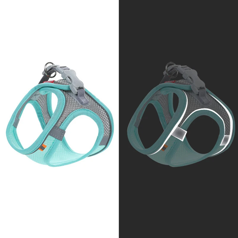 Kimpets-arnés para perro, chaleco para el pecho, collares para gatos, cuerda reflectante, transpirable, ajustable, para caminar al aire libre, suministros para mascotas - imagen 5