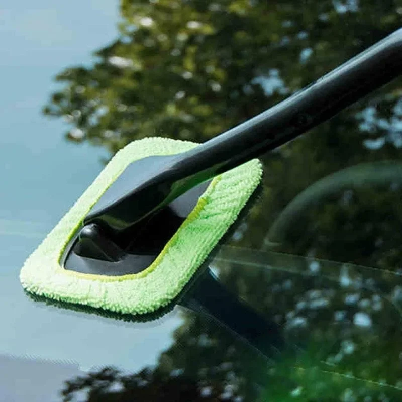 Kit de cepillo limpiador de ventanas de coche, limpiaparabrisas, cepillo de microfibra, herramienta de limpieza y lavado con mango largo, accesorios para coche - imagen 2