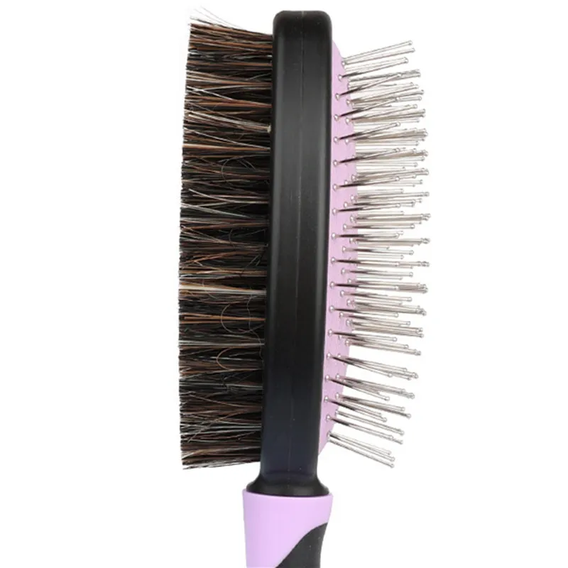 Cepillo de masaje para perros y gatos, peines de doble cara para aseo de perros, peines de acero inoxidable para quitar el pelo de mascotas, productos de limpieza para mascotas - imagen 4