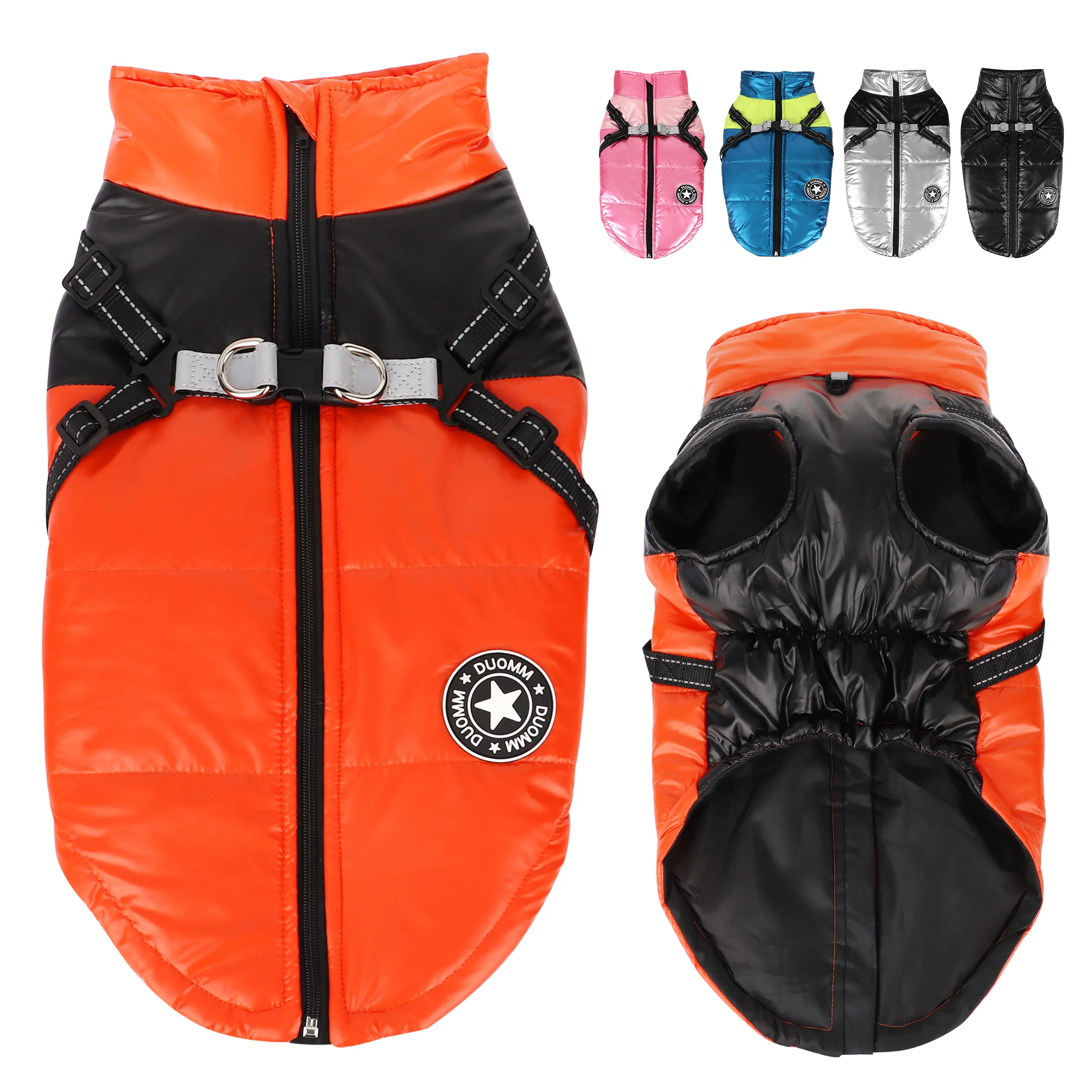 Ropa impermeable para perros, chaleco cálido a prueba de viento, chaqueta acolchada de invierno para Bulldog, Pug, para perros pequeños y grandes, S-6XL