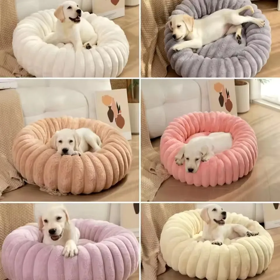 Cama redonda para perros medianos y gatos – Suave cálida - imagen 5