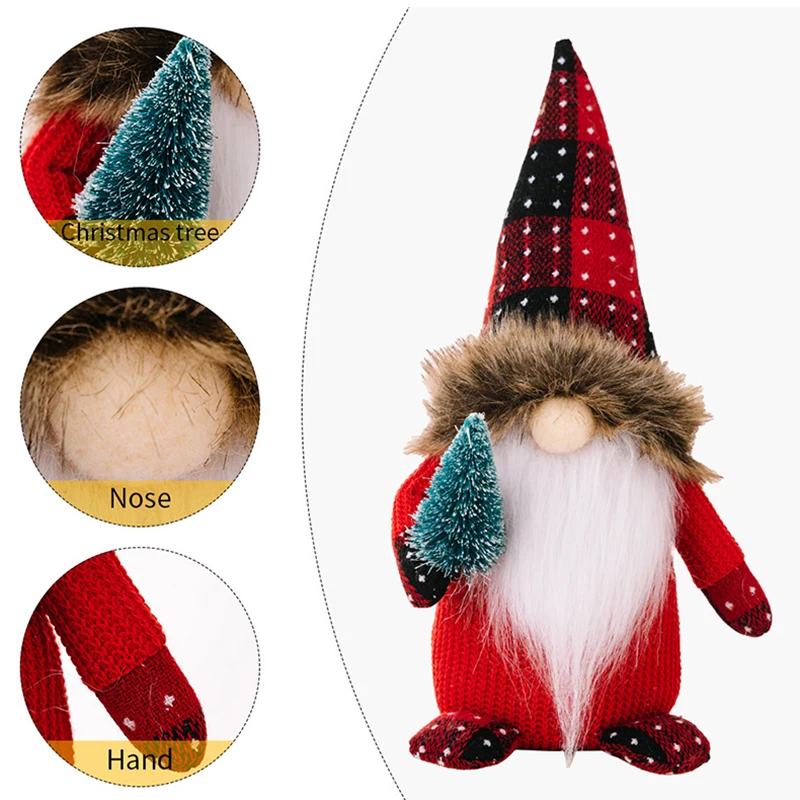 Muñeco de Navidad sin rostro, adorno de Feliz Navidad, adorno de mano, árbol de Navidad, gnomo Natal, regalos de Año Nuevo, suministros para fiestas, 2024 - imagen 3