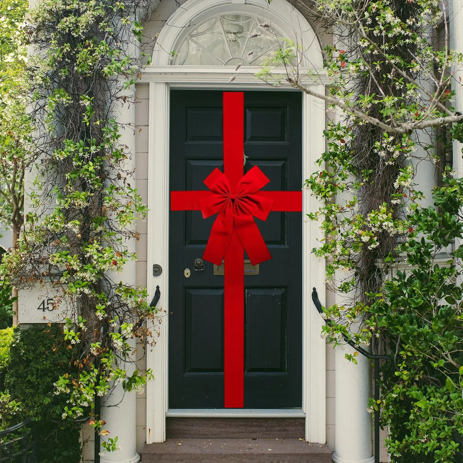 Door Hanging Bow Backdrop Versatile, Christmas Decoration, Christmas Cabinet Door Ribbon for Gift Wrapping Home