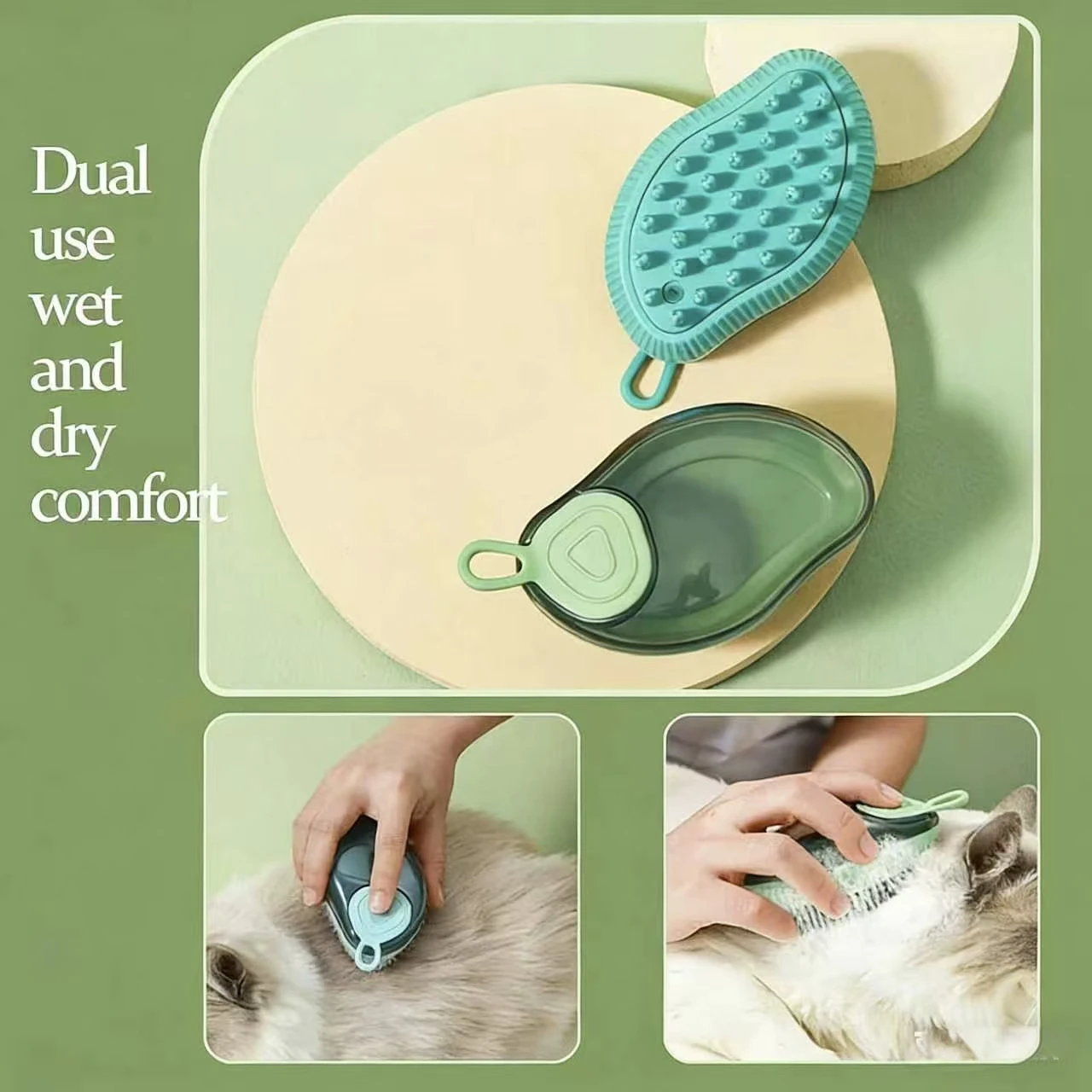 Cepillo para gatos con mango ergonomico, cuidado y depilacion