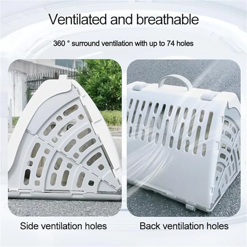 Suministros para mascotas Jaula portátil para gatos para viajes, caja de aire para mascotas, cama plegable para gatos, bolsa portátil y transpirable para coche para mascotas - imagen 5