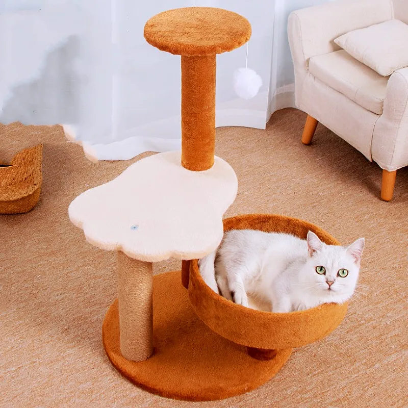 Árbol rascador de sisal con nido y torre para gatos – salva el sofá - imagen 5