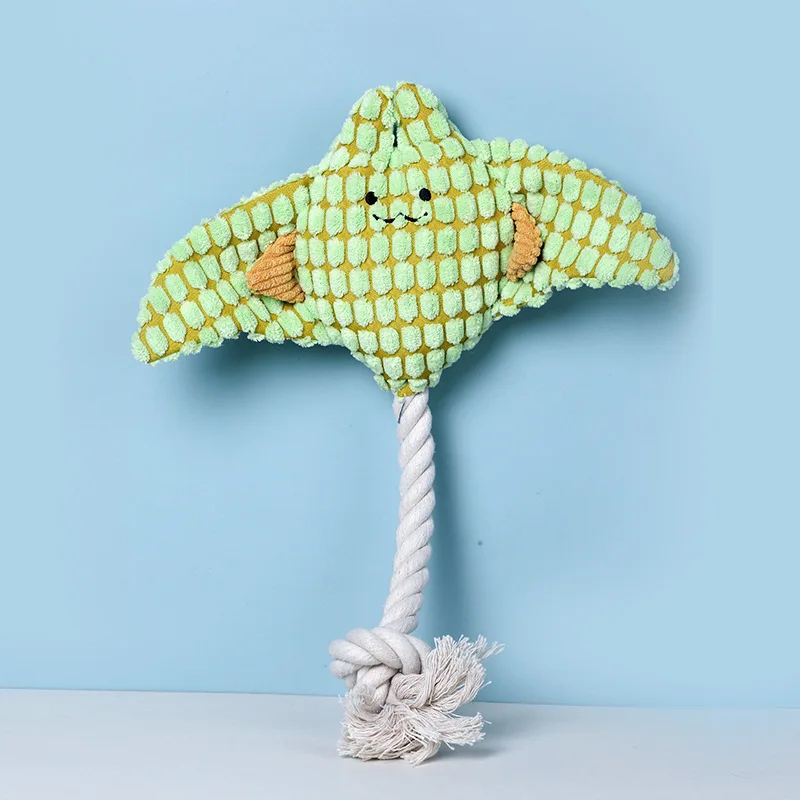 Juguetes oceánicos de peluche para mascotas, juguetes interactivos con sonido para masticar para perros, relleno de peluche, suministro para mascotas con chirrido - imagen 4