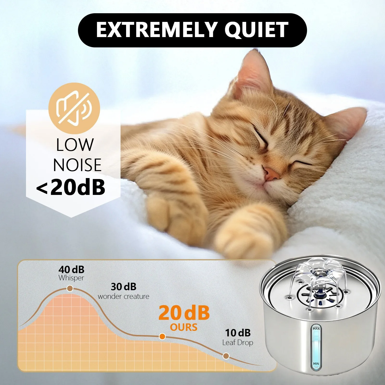 Bebedero automatico para gatos con acero inoxidable y bomba silenciosa - imagen 3