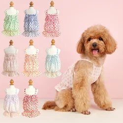 Vestido veraniego lunares para perros pequeños transpirable sin mangas