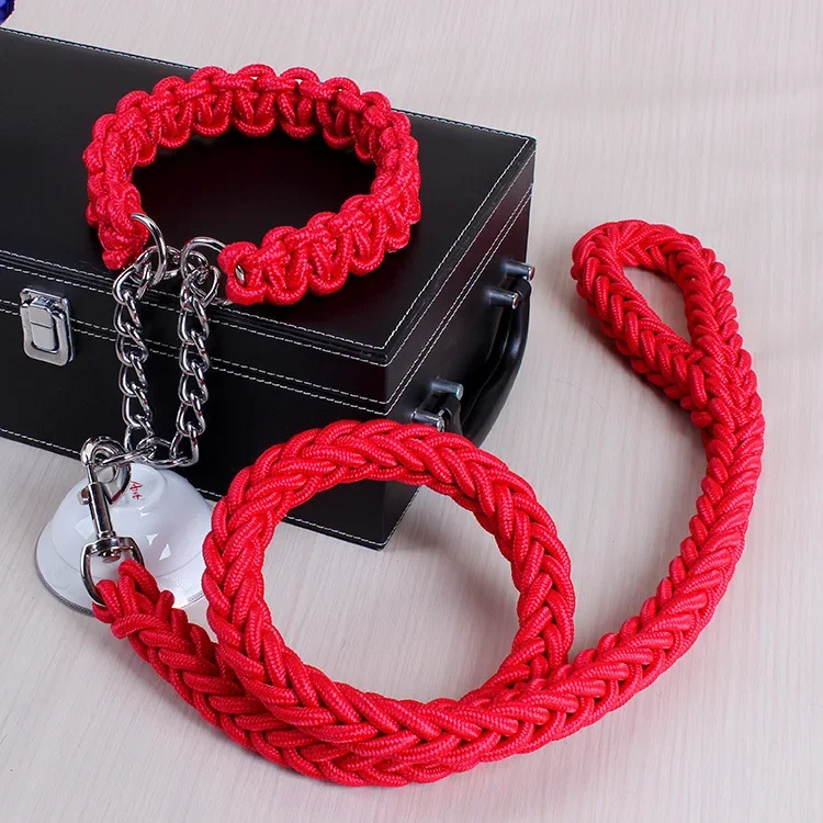 High Quality Strong Rope Dog Training Collar Lead Nylon Knit Traction Rope Leash Dog Pet Walking P Chain Multicolor For Big Dog - imagen 4