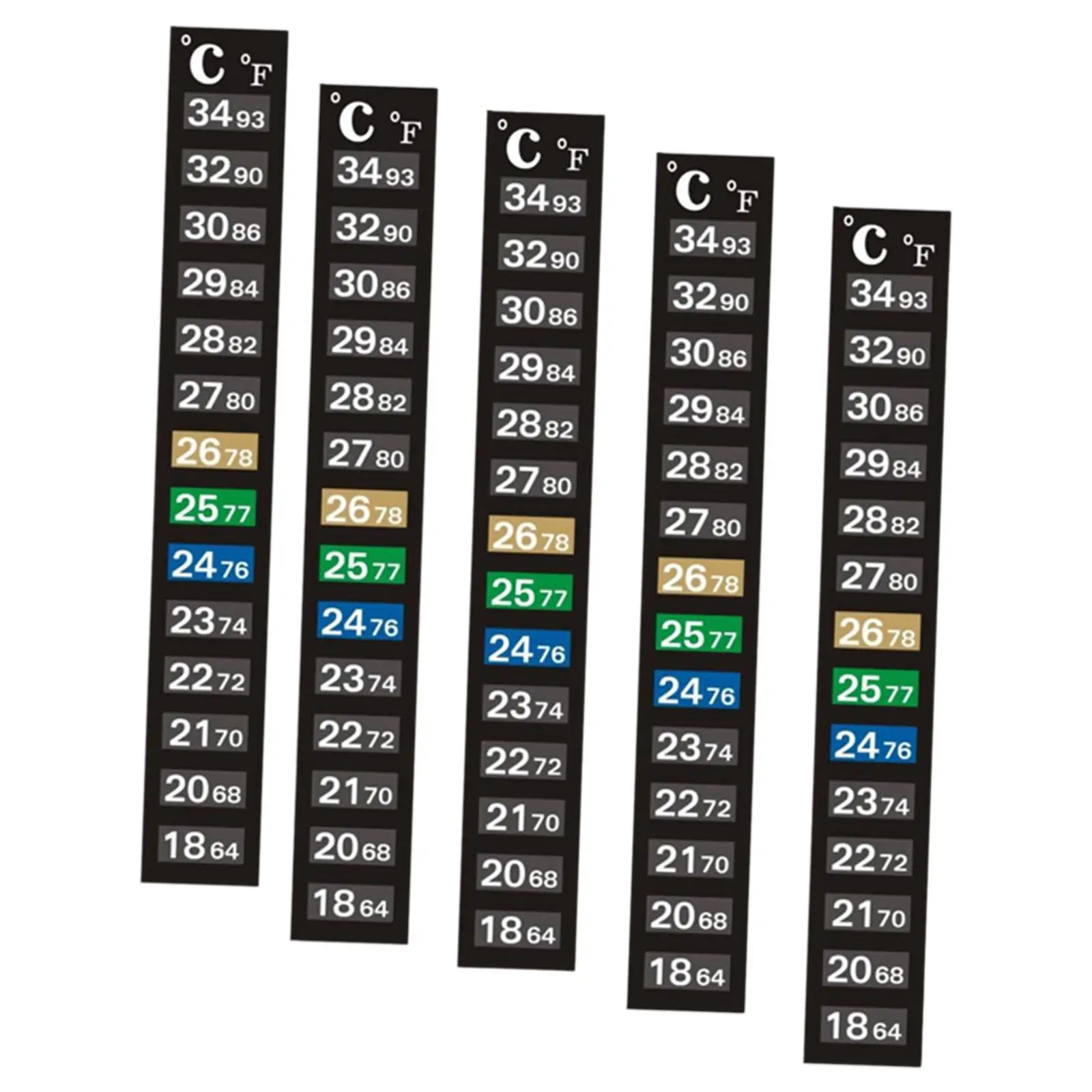 Aquarium Thermometer Strip Easy Read Stickers Temperature Indicator Accessory for Fish Tank Cooling Fan Setup
