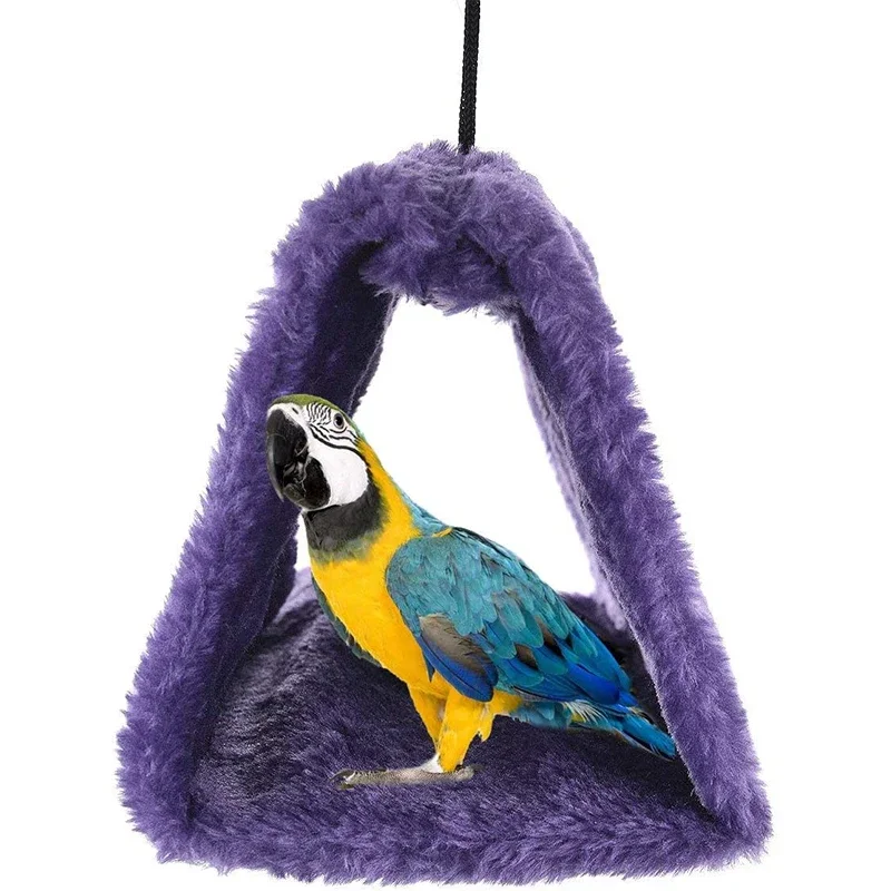 Nido de Pájaro de peluche cálido para invierno, hamaca colgante, cabaña, escondite de pájaros esponjosos para accesorios de jaula para loros Finch - imagen 2