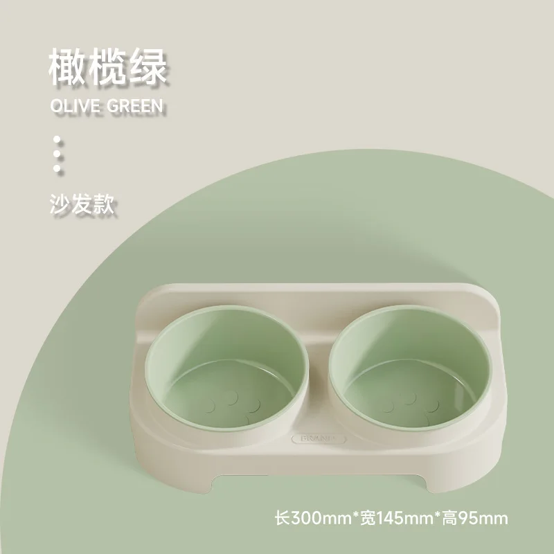 Cuencos para gatos, cuenco de comida para gatos, cuencos dobles, cuenco para perros con boca oblicua, cuenco de alimentación de agua potable que protege la columna Cervical - imagen 5