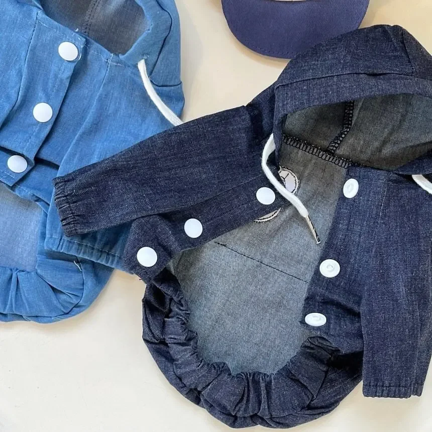 Sudadera con capucha de vaquero con hebilla para mascotas, abrigo de Yorkshire, oso de peluche, ropa para perros pequeños, gato, Otoño e Invierno - imagen 5