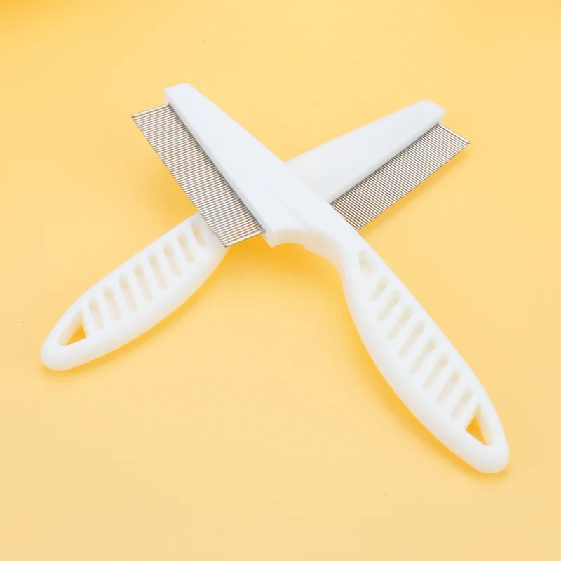 Herramientas de aseo para el cabello de las pulgas, cómodas, de acero inoxidable, eliminación de pulgas para mascotas, para gatos, perros, cepillo de desparado para mascotas, pelo corto y largo, eliminación de piel - imagen 5