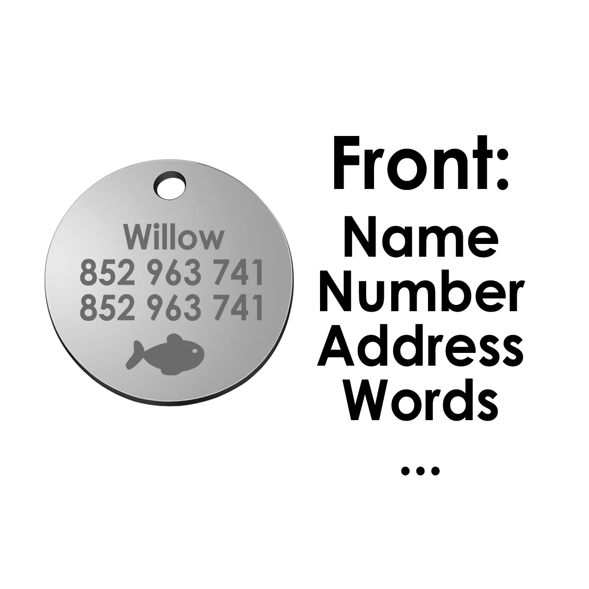 Llavero personalizado con etiqueta de identificación de perro, placa de identificación con nombre de mascota tallada, colgante antipérdida, accesorios de joyería - imagen 4