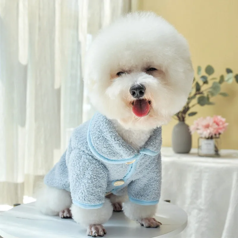 Ropa de invierno de lana para perros, ropa de manga larga de felpa, abrigo cálido, chaqueta para perros pequeños, Chihuahua, Yorkie, disfraces para cachorros, trajes XXL - imagen 4