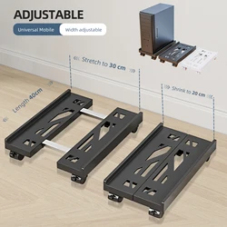 Soporte torre PC ventilado ajustable - Base extraíble para CPU móvil