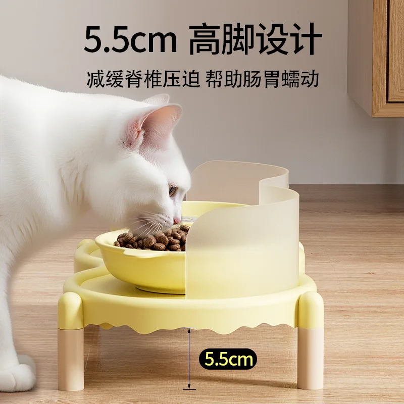 Estante para cuencos para gatos con burbujas, cuenco para comida para perros, cuenco doble, cuenco para agua, cuenco para granos, cuenco para arroz, antisalpicaduras y no se golpean fácilmente