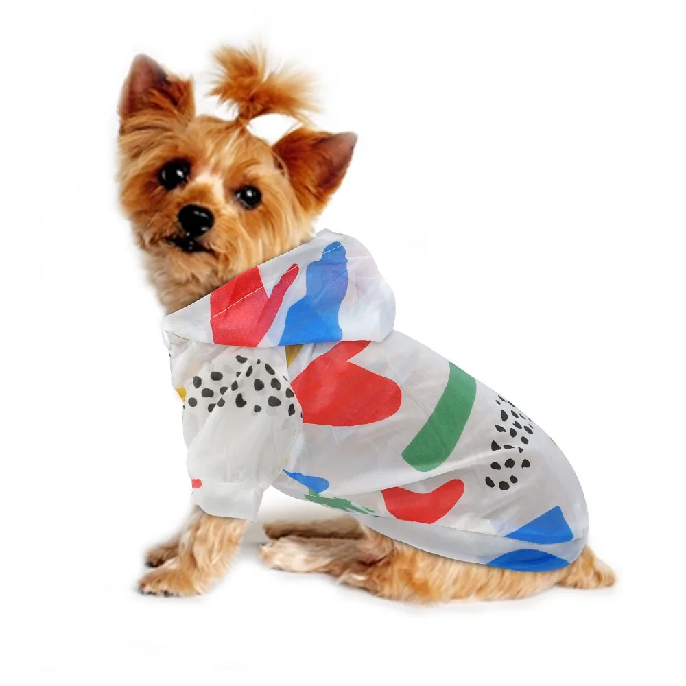 Chubasquero para perros, ropa a prueba de sol, Sudadera con capucha de protección solar de verano, ropa para perros pequeños, Poncho estampado para mascotas pequeñas y medianas, cachorros y gatos - imagen 5