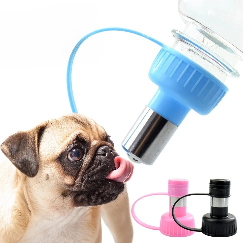 Bebedero con cabeza de perro y gato para mascotas, botella de agua colgante, tipo bola, tubo para beber, fuente, cabeza de conejo, dispensador de agua, alimentador, suministros, 1 unidad