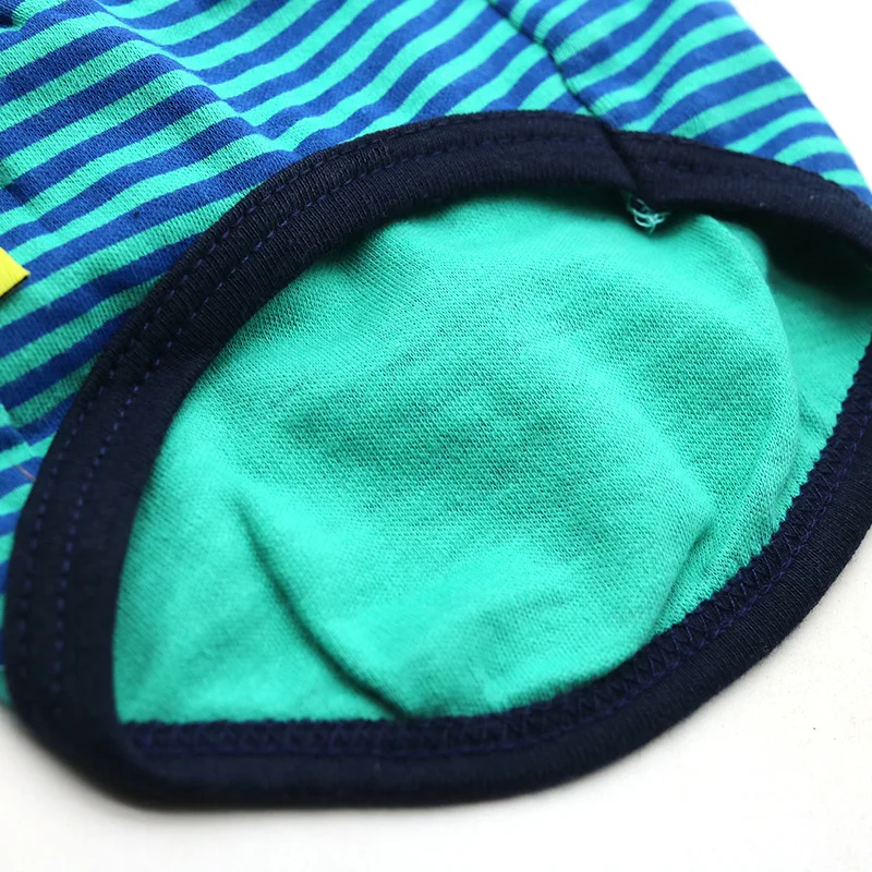 Chaleco de perro a rayas azul y verde, ropa de verano para perros, camiseta para cachorros, disfraz de perro de algodón puro para niñas, ropa para Chihuahua Bichon Frise - imagen 5
