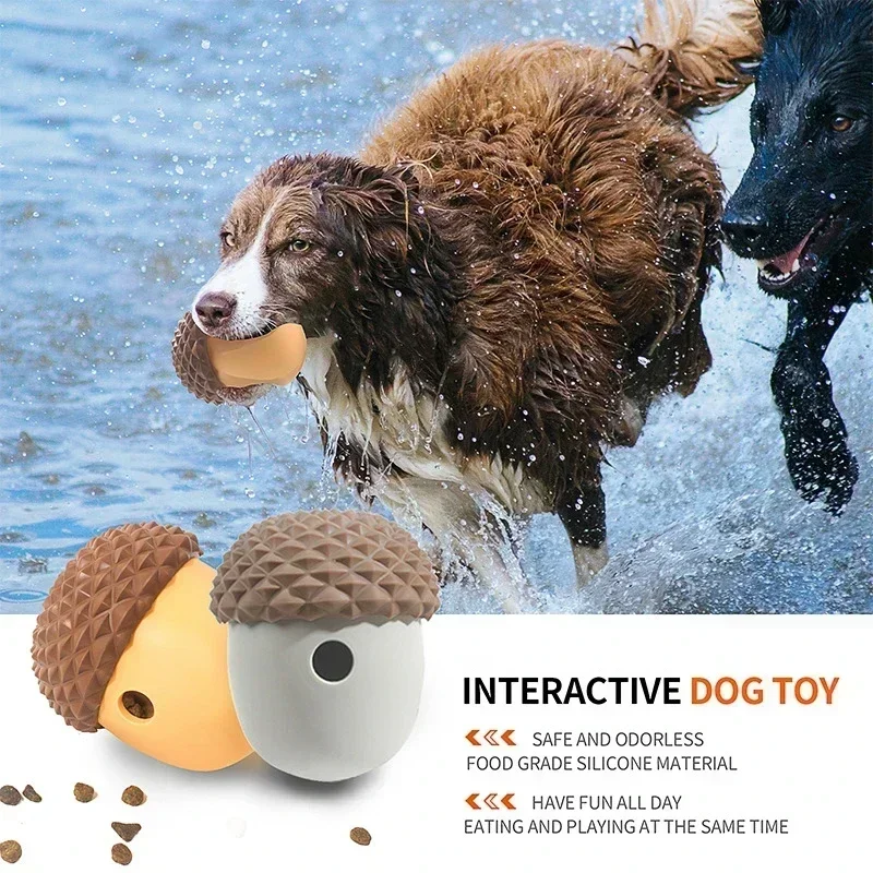 Juguetes para perros con fugas, bola de comida interactiva divertida para mascotas, cuenco alimentador lento, rompecabezas, juguete, piña, limpieza dental de mascotas, juguetes para masticar, suministros para mascotas - imagen 3