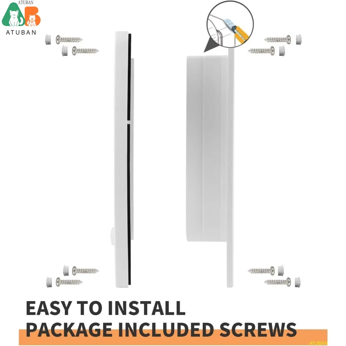 ATUBAN Puerta de gato con 4 modos de conmutación, bloqueo para puerta Interior, puerta de gato pequeña con imanes para Interior, gatito, cachorro, puerta de mascota pequeña - imagen 5