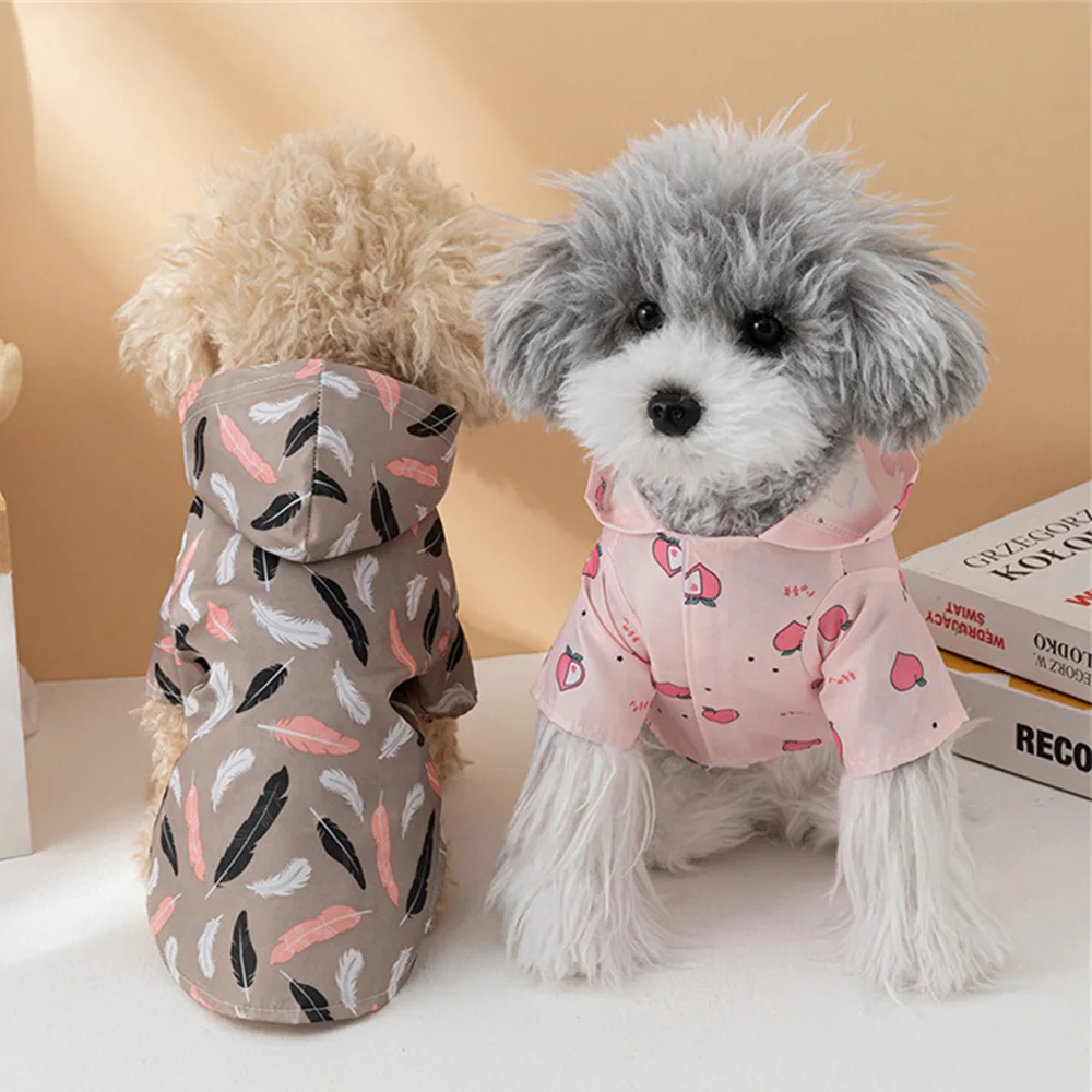 Chubasquero con estampado de dibujos animados para perros pequeños, ropa impermeable para mascotas, chubasquero para cachorros y Pomerania, chubasquero para perros - imagen 5