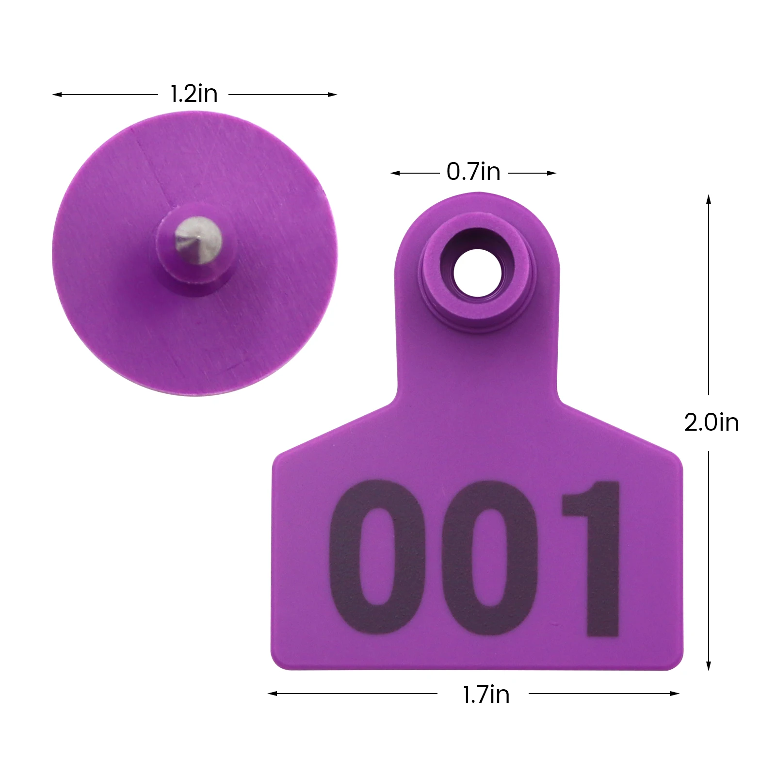 100 Uds. Etiquetas para las orejas de cabra y cerdo de vaca tarjetas con etiquetas para las orejas de animales 001-100 3 colores identificación Digital alimentación de animales de granja - imagen 2