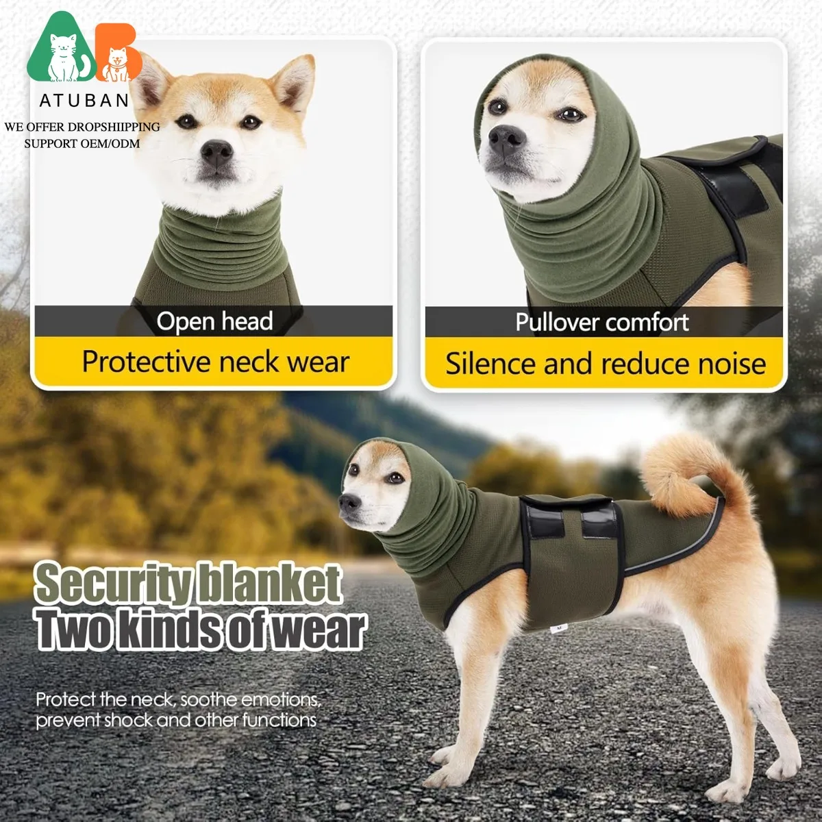 ATUBAN Chaleco de ansiedad para perros, visitas veterinarias y separación, mantiene la calma de las mascotas, chaqueta para perros para trueno, chaleco antiansiedad para perros y gatos - imagen 4