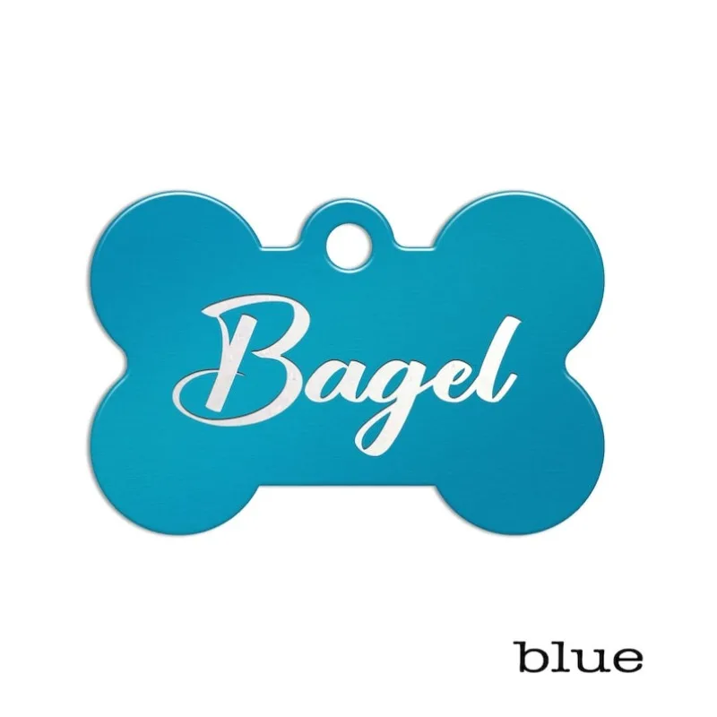 Etiqueta de identificación de aluminio personalizada para mascotas, etiquetas de nombre personalizadas para perros y gatos, Collar con grabado antipérdida, colgante de hueso para mascotas pequeñas, medianas y grandes - imagen 3