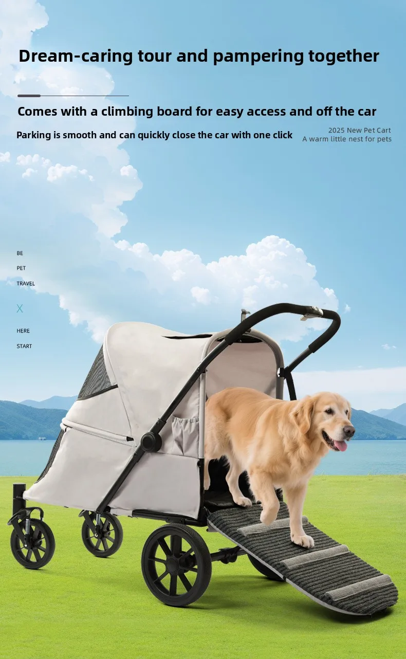Carrito para perros mayores con rampa integrada