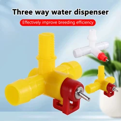 Fuente de agua colgante para gallinero de granja, boquilla automática para beber aves de corral, jaula para pollos de tres vías, equipo para beber a presión, 5 uds.