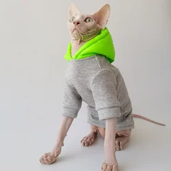 Sudadera con capucha para gato Sphynx - abrigo calido y suave