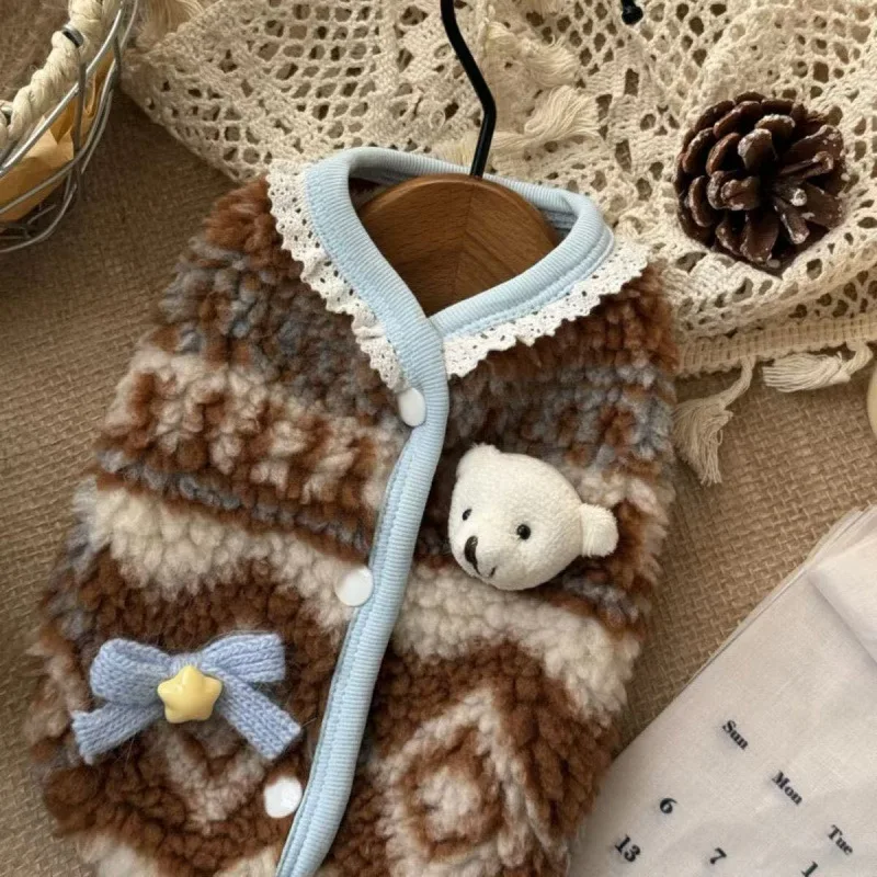 Ropa de invierno para cachorros, abrigos de lana para perros, chaqueta de lujo de felpa suave para perros, ropa gruesa y cálida para perros, perro salchicha, Chihuahua, 2025