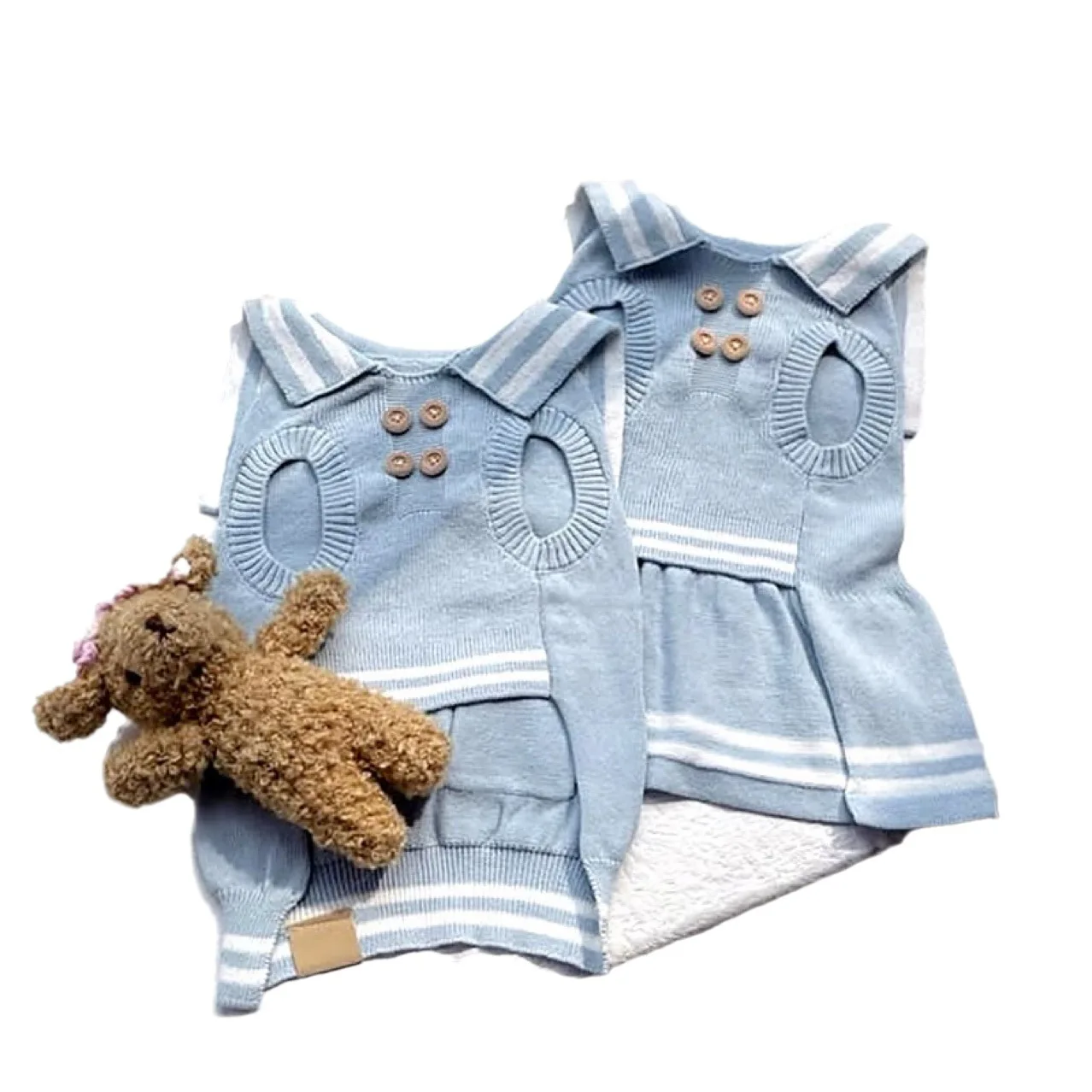 Suéter de punto para mascotas, vestido de otoño/invierno para perros, osos de peluche, Yorkshire maltés, ropa para perros pequeños, gatos y perros pequeños, ropa para cachorros - imagen 5