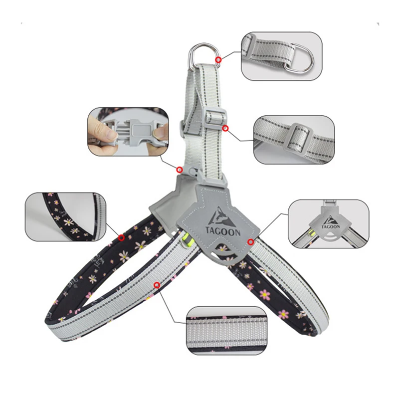 Arnés resistente y duradero para Bulldog Francés, suministros reflectantes para caminar, perros pequeños y medianos, Corgi, Shiba, Inu - imagen 5