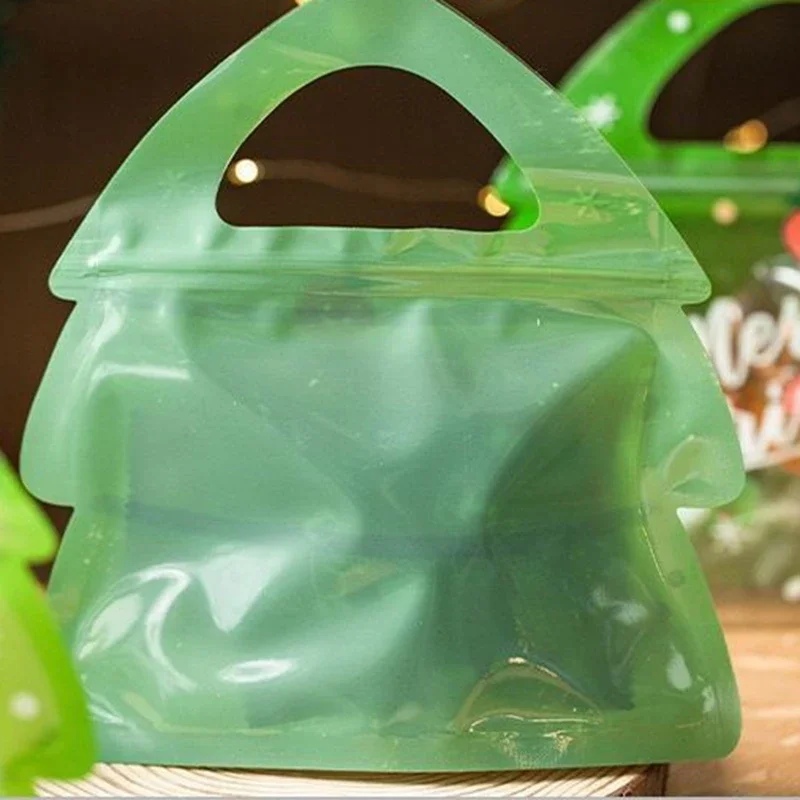 Bolsa navideña de 10 piezas para envolver galletas, turrón, dulces de Chocolate, regalo de Navidad, tirador con accesorios de Navidad - imagen 5