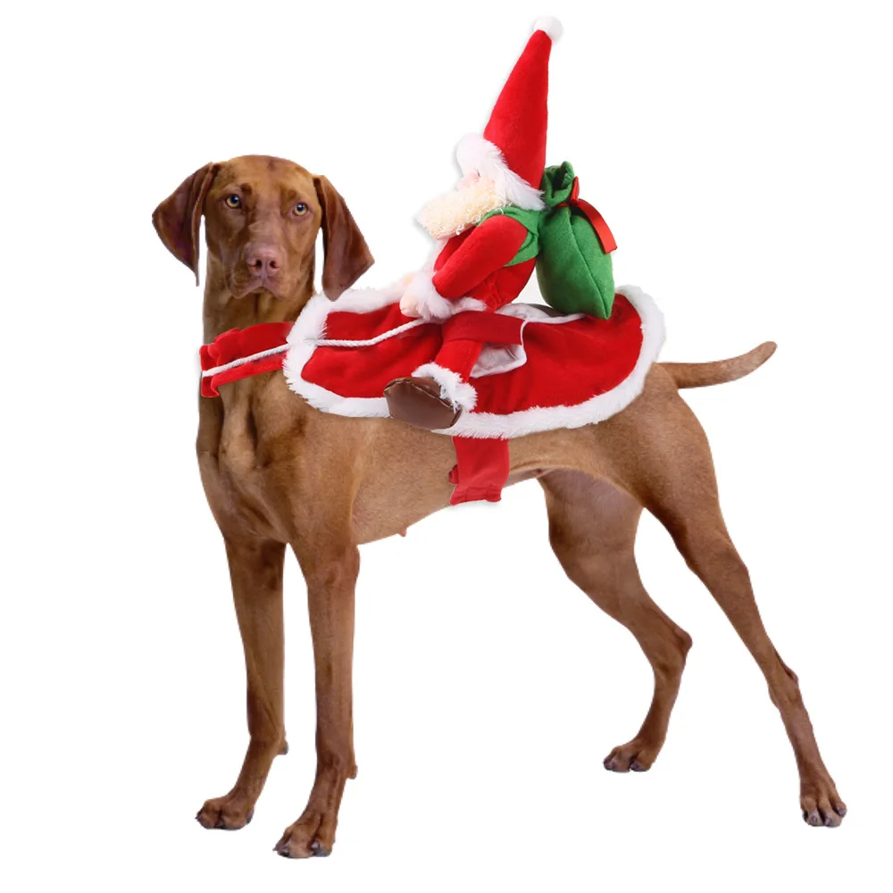 Disfraces navideños para perros, divertido disfraz navideño de Papá Noel para mascotas, disfraz para perros pequeños y grandes, traje de regalo para perros de Año Nuevo - imagen 3