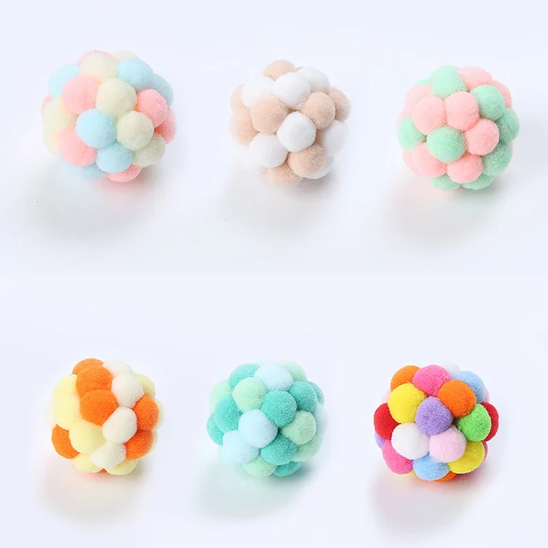 Juguete interactivo para gatos, bolas de juguete para gatos, jaula para ratón, juguetes de peluche artificiales coloridos para gatos, suministros para mascotas, juguete de peluche interactivo - imagen 5