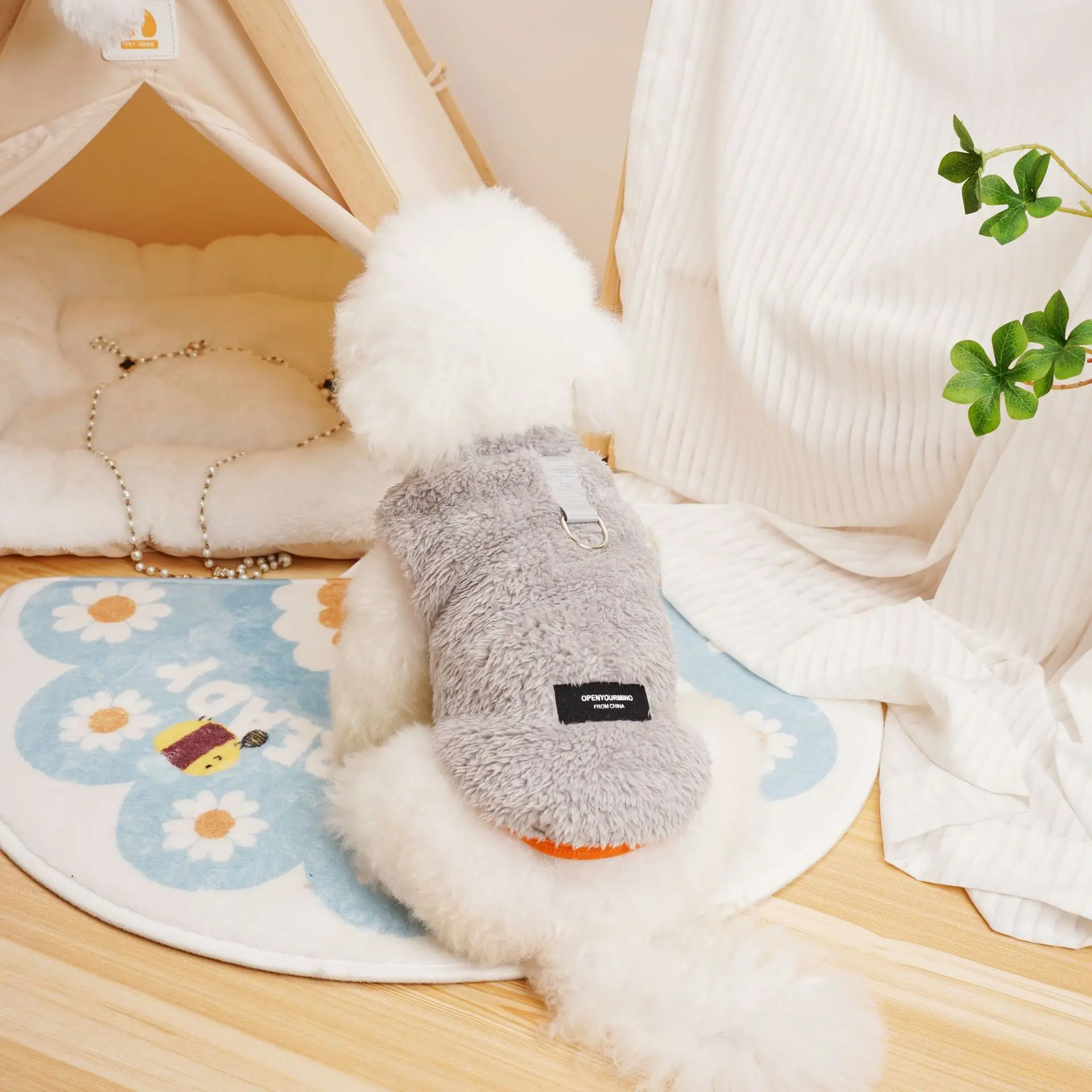 Chaleco de piel de cordero para mascotas, ropa para perros pequeños, abrigo de otoño e invierno, chaleco de felpa grueso, más lindo que el oso de peluche - imagen 2