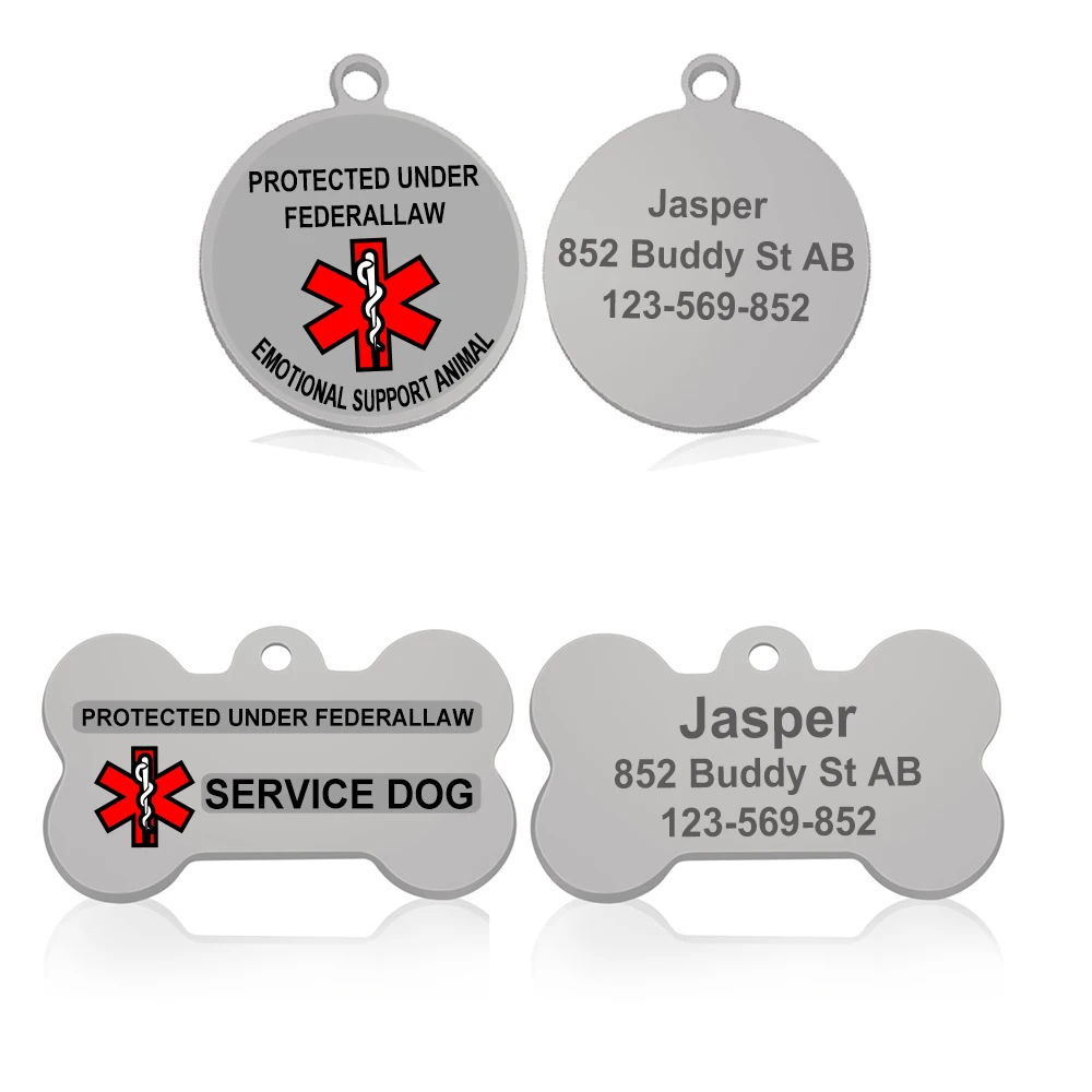 LLavero de acero inoxidable con etiqueta de identificación personalizada para mascotas, Collar con nombre para perro, gato, cachorro, colgante, productos para mascotas - imagen 3