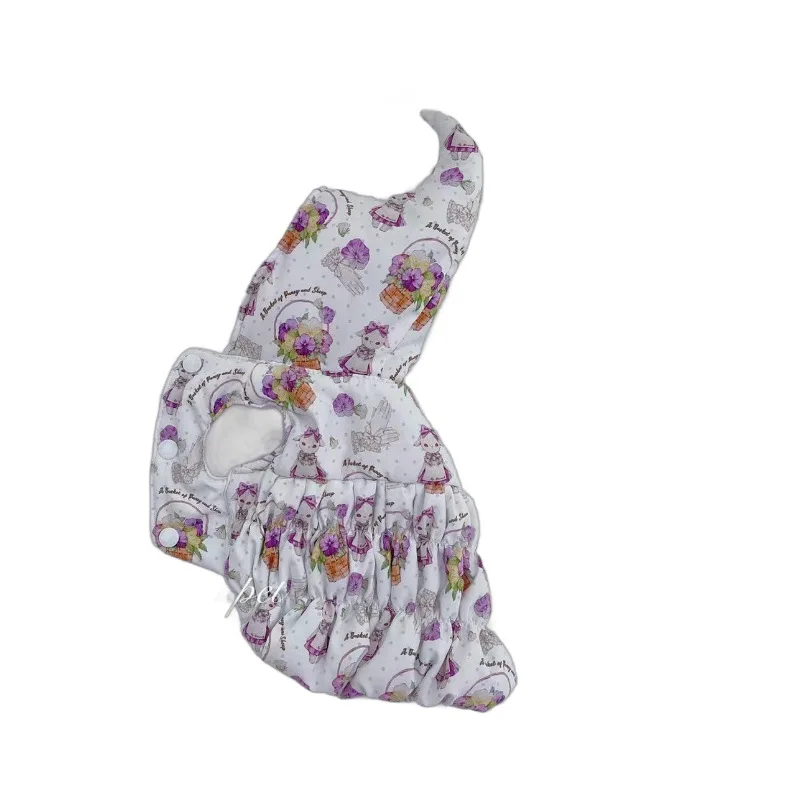 Abrigo con capucha puntiagudo de lavanda para mascotas para gatos en otoño e invierno con Parkas de terciopelo grueso para perros, abrigo cálido de oso de peluche, chaqueta para perros - imagen 3