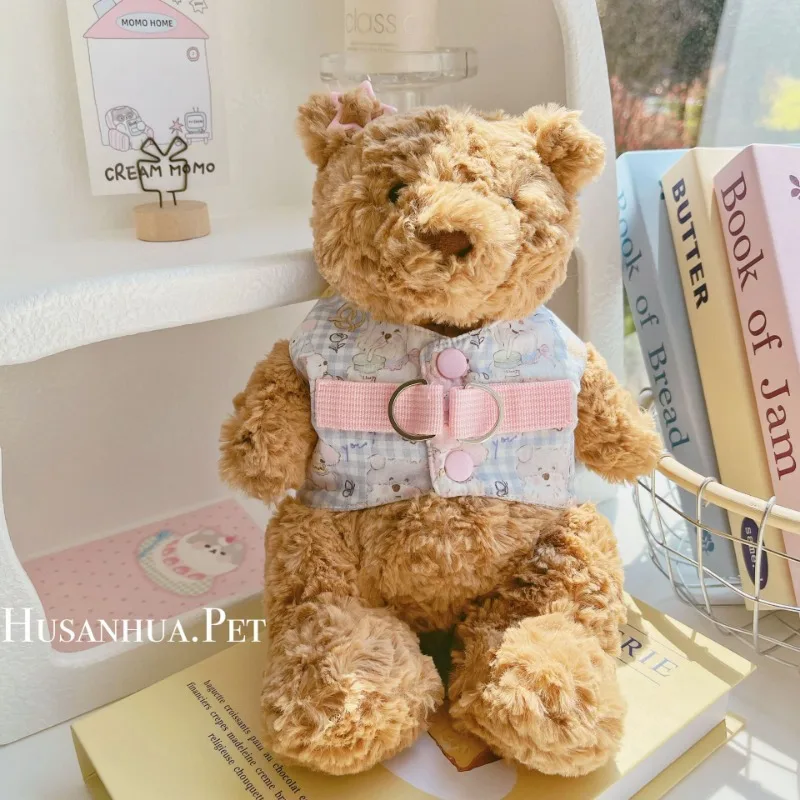 Lindo conjunto de arnés para perros, ropa para perros, chaleco vaquero de color caramelo para perros, juguetón, lindo perro pequeño, dobladillo con borla, Chihuahua, peluche de verano - imagen 4