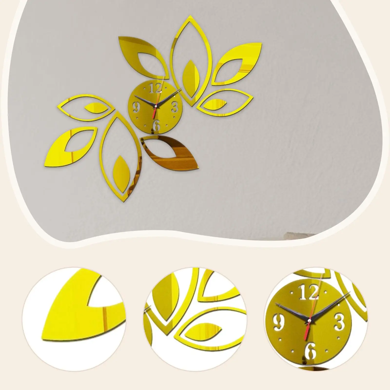 Reloj de pared con espejo acrílico, sin tictac, silencioso, preciso, arte moderno, grande para sala de estar, cafetería interior, cocina y dormitorio - imagen 5