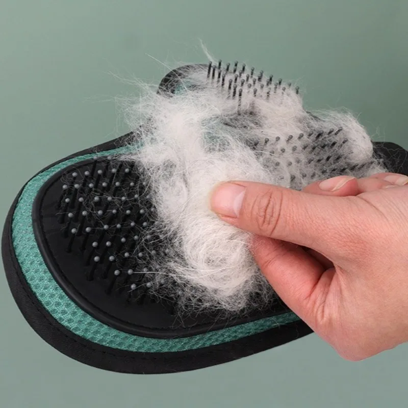 Guante de masaje para el cuidado de mascotas, cepillo de Limpieza del cabello flotante para gatos, manoplas de depilación para perros y gatitos, suministros de aseo para el hogar, verano - imagen 5