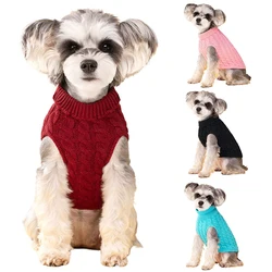 Suéter cálido de invierno con cuello alto para perros pequeños