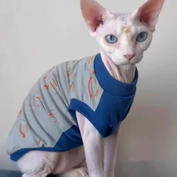 Camiseta de manga corta para gatos Sphynx y Devon Rex – Verano